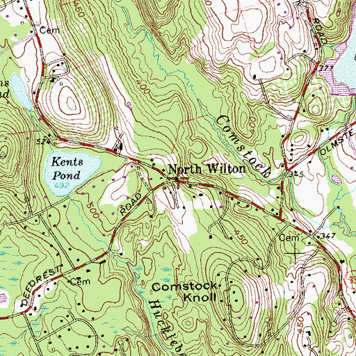 Topographic Map of North Wilton, CT