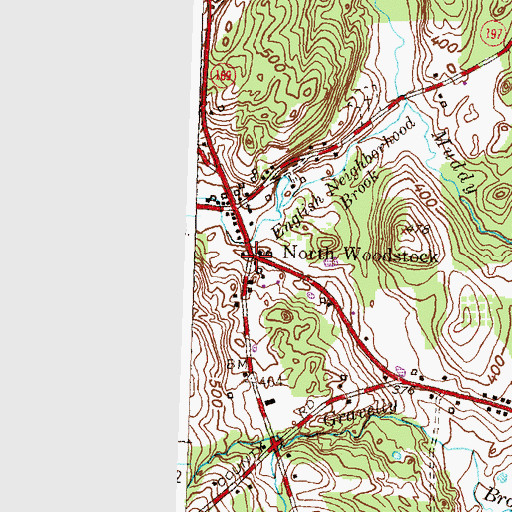 Topographic Map of North Woodstock, CT