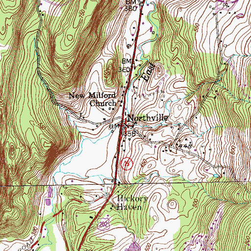 Topographic Map of Northville, CT