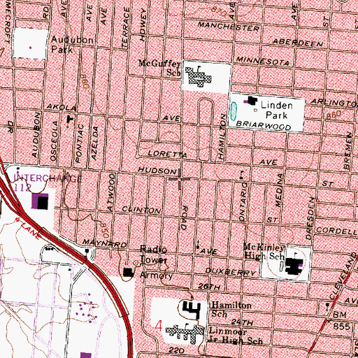Topographic Map of Bethel Christian Church, OH