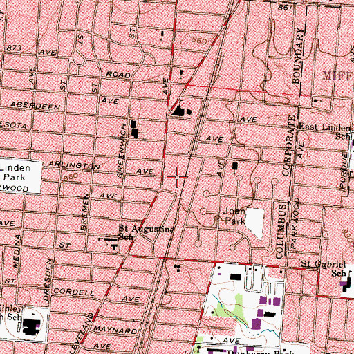 Topographic Map of Aasac Community Church, OH