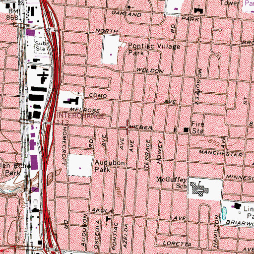 Topographic Map of Waters of Life Full Gospel Church, OH