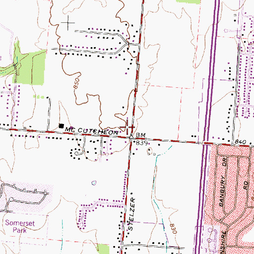 Topographic Map of Saint Andrew United Methodist Church, OH