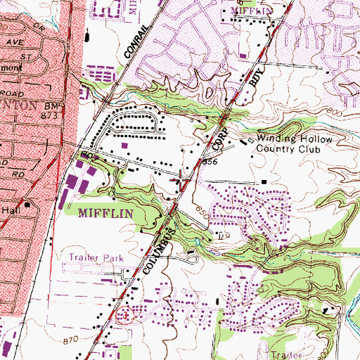Topographic Map of Church of the Living Word, OH