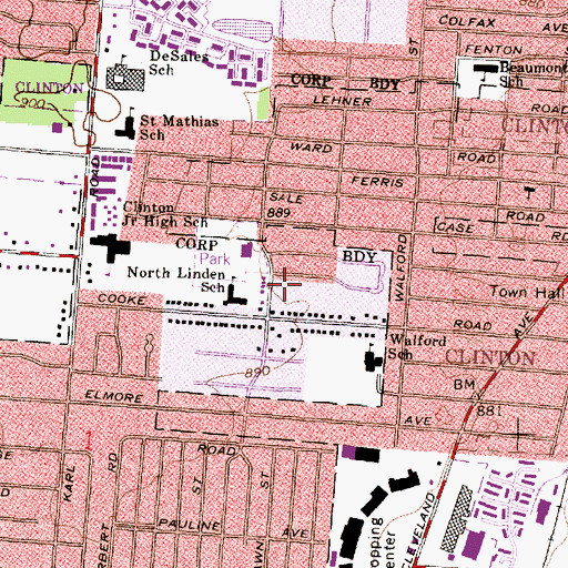 Topographic Map of Allegheny Wesleyan Methodist Church, OH