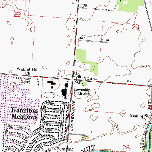 Topographic Map of Shadeville Church of God, OH