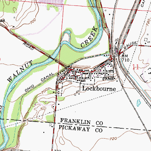 Topographic Map of Lockbourne Church of Christ, OH
