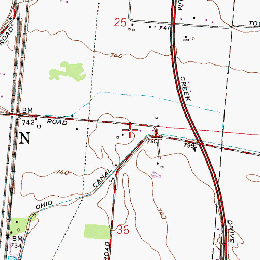 Topographic Map of Rohr Road Baptist Church, OH