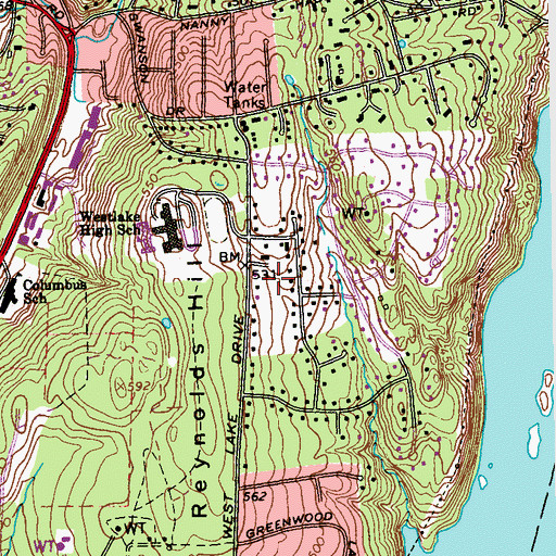 Topographic Map of Wartburg Orphanage (historical), NY