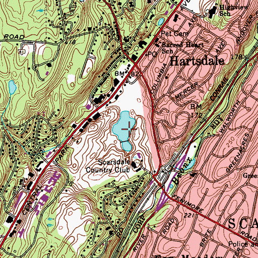 Topographic Map of Hartsdale Lake, NY