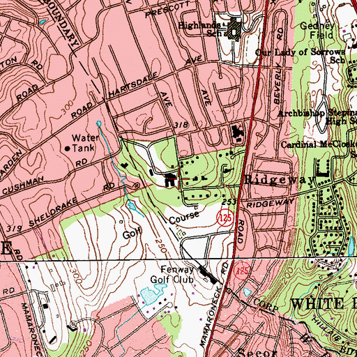 Topographic Map of Roger Asham School (historical), NY