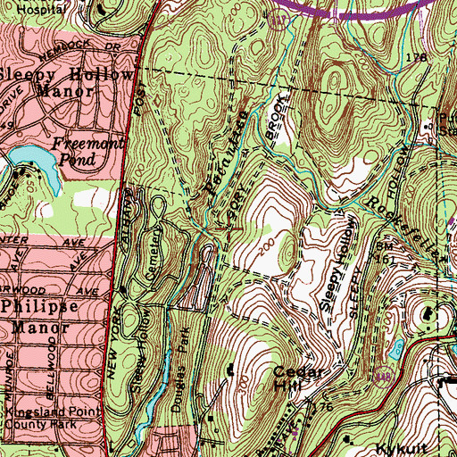 Topographic Map of Sleepy Hollow School (historical), NY