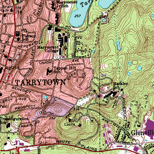 Topographic Map of Hackley Hill, NY