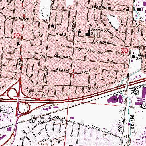 Topographic Map of Calvary Christian Fellowship Church, OH