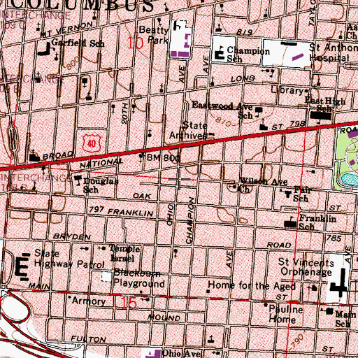 Topographic Map of Christ Bible Church, OH
