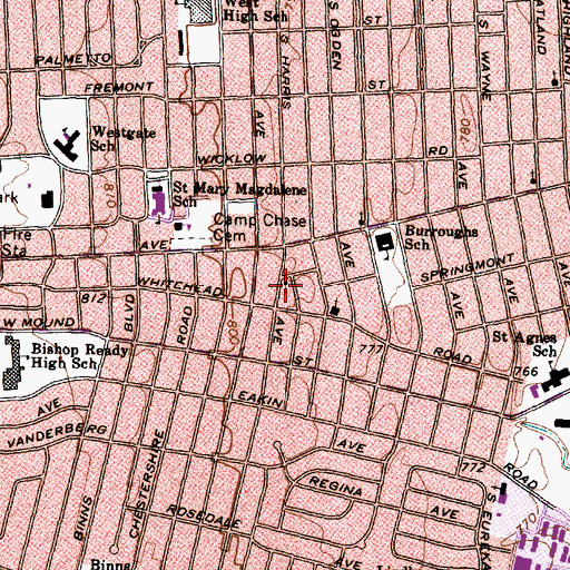 Topographic Map of Common Ground Community Church, OH