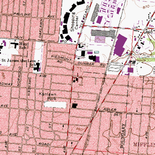Topographic Map of First Church of Christ Apostolic, OH