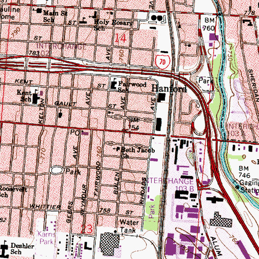 Topographic Map of Full Gospel Pentecostal Church, OH