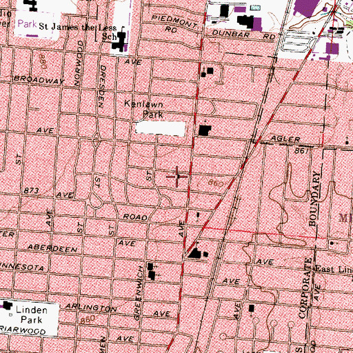 Topographic Map of Grace Apostolic Church, OH