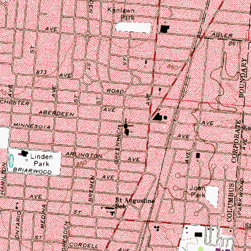 Topographic Map of Grace New Covenant Apostolic Church, OH