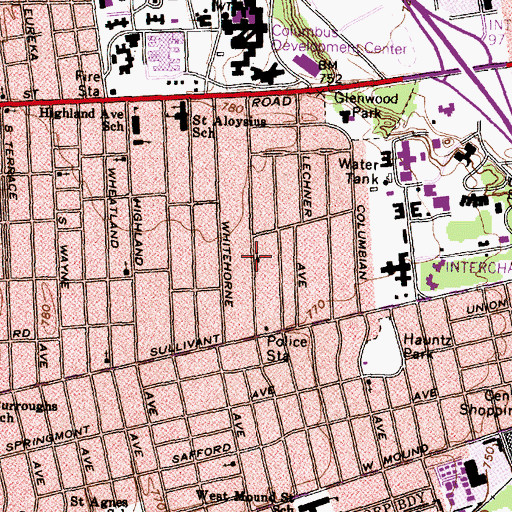 Topographic Map of Imani Christian Church, OH