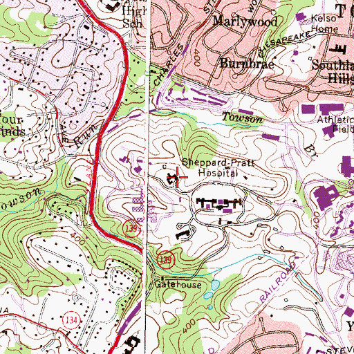 Topographic Map of Hospice of Baltimore-Gilchrist Center For Hospice Care, MD