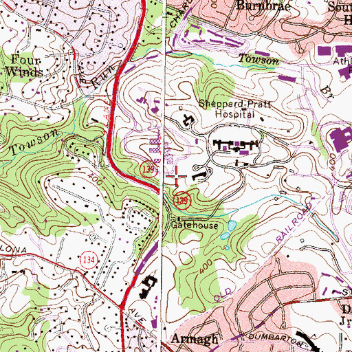 Topographic Map of Virginia Sherwood Surgical Center, MD
