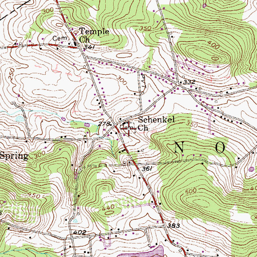 Topographic Map of Shenkel United Church of Christ Cemetery, PA