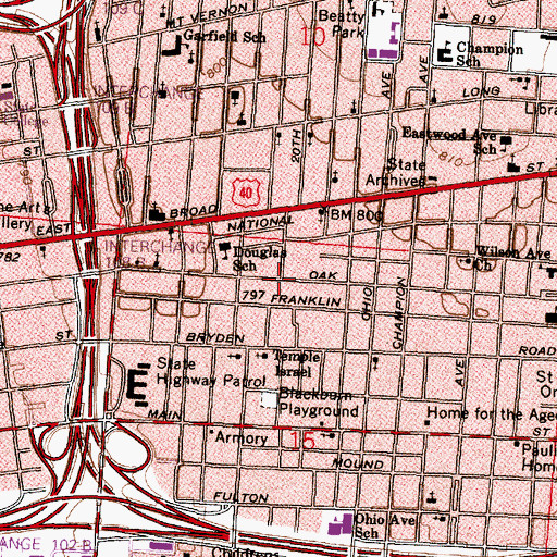 Topographic Map of New Faith Baptist Church, OH