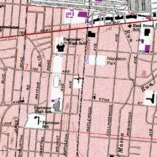 Topographic Map of Philadelphia Deliverance Church, OH