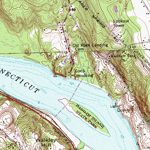 Topographic Map of Rock Landing, CT