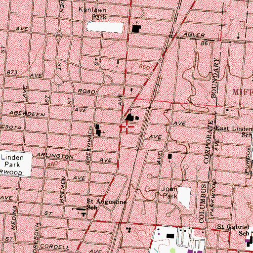 Topographic Map of Spirit of the Word Gospel Church, OH