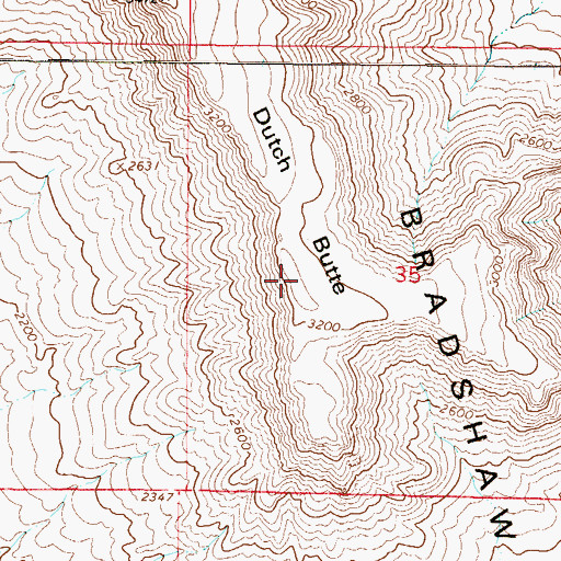Topographic Map of Dutch Butte, AZ