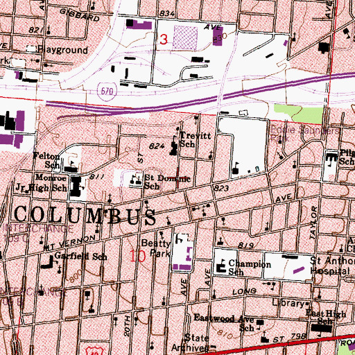 Topographic Map of Trevitt New Life Church, OH