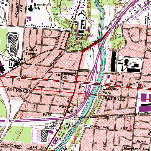 Topographic Map of Harvest Time Church, OH