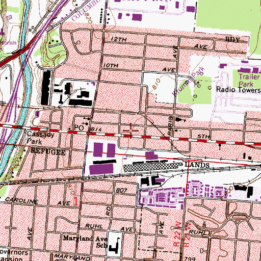 Topographic Map of Redeemed Church, OH