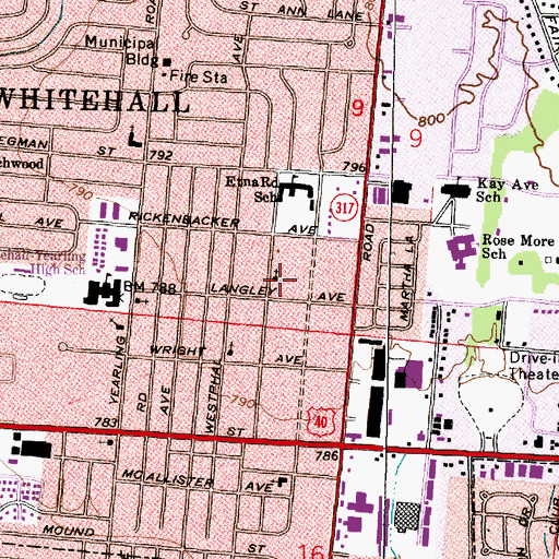 Topographic Map of Resurrection Power Church of God, OH