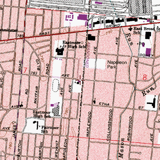 Topographic Map of A Plus Arts Academy, OH