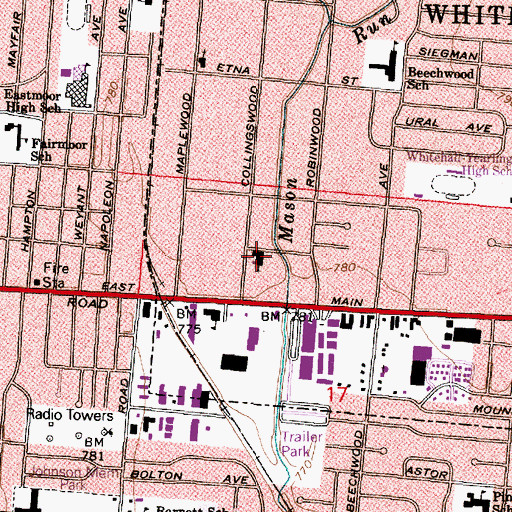 Topographic Map of Faith Lutheran Church, OH