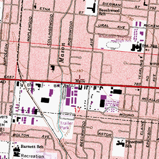Topographic Map of Rick Moore Academy, OH