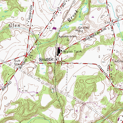 Topographic Map of Scantic, CT
