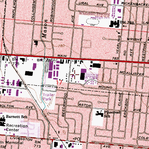 Topographic Map of Restoration Baptist Church, OH