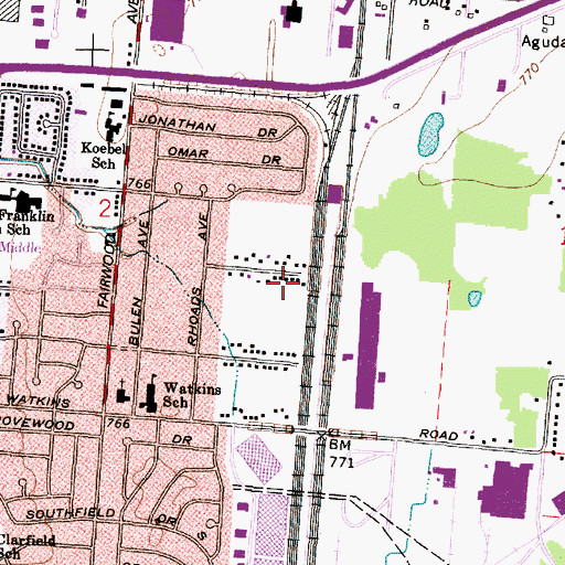 Topographic Map of Community Church of God, OH