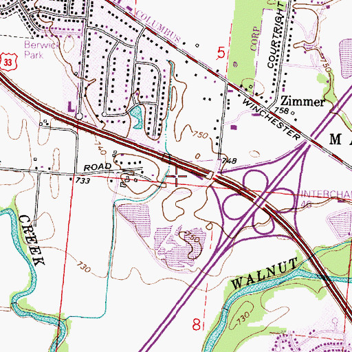 Topographic Map of Bethesda Baptist Church, OH