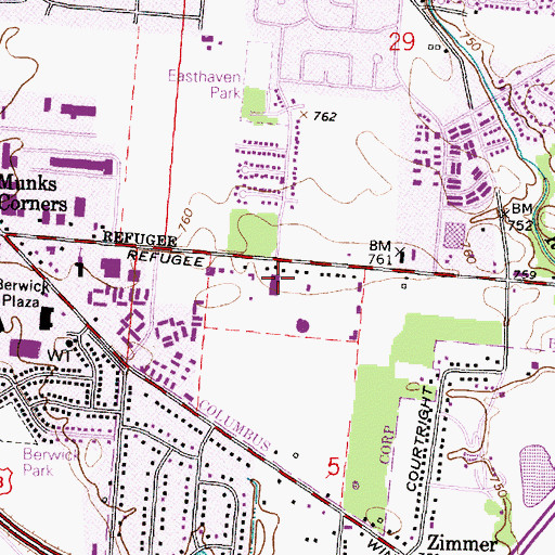 Topographic Map of New Birth Christian Ministry, OH