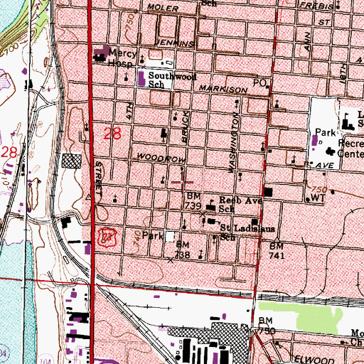 Topographic Map of Pentecostal Field of Faith Church, OH