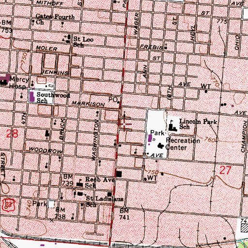 Topographic Map of Pentecostal Church of Christ, OH