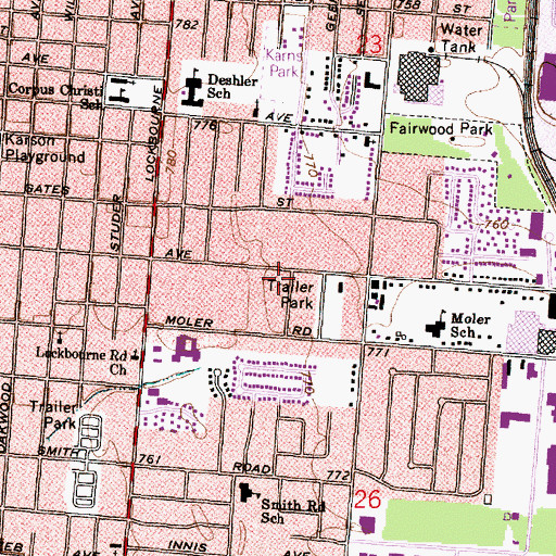 Topographic Map of Southside Seventh Day Adventist Church, OH