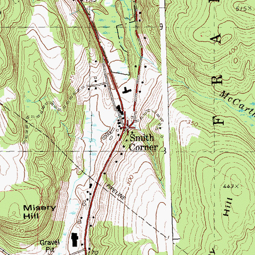 Topographic Map of Smith Corner, CT