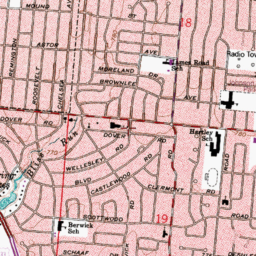Topographic Map of Christ The King Childrens Center, OH